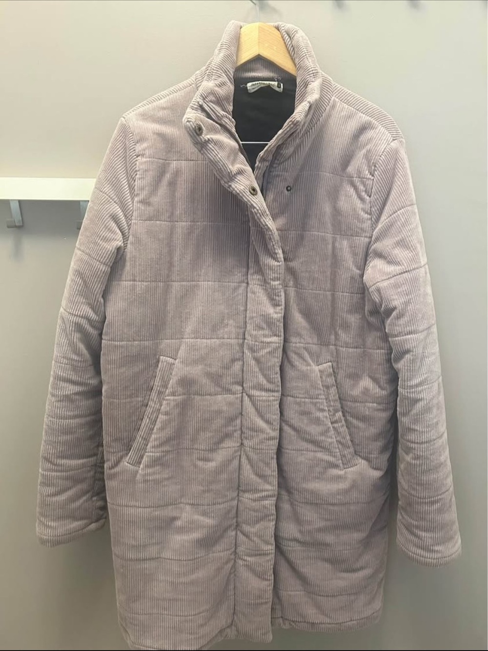 Jackson Rowe Quilted Corduroy Puffer Coat in Light Lavender
